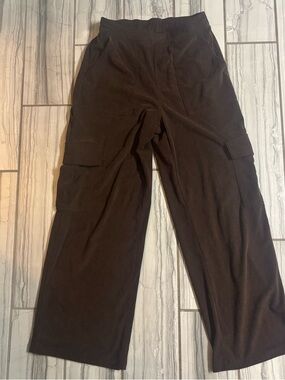 HALARA Dark Brown Ribbed Cargo Pants